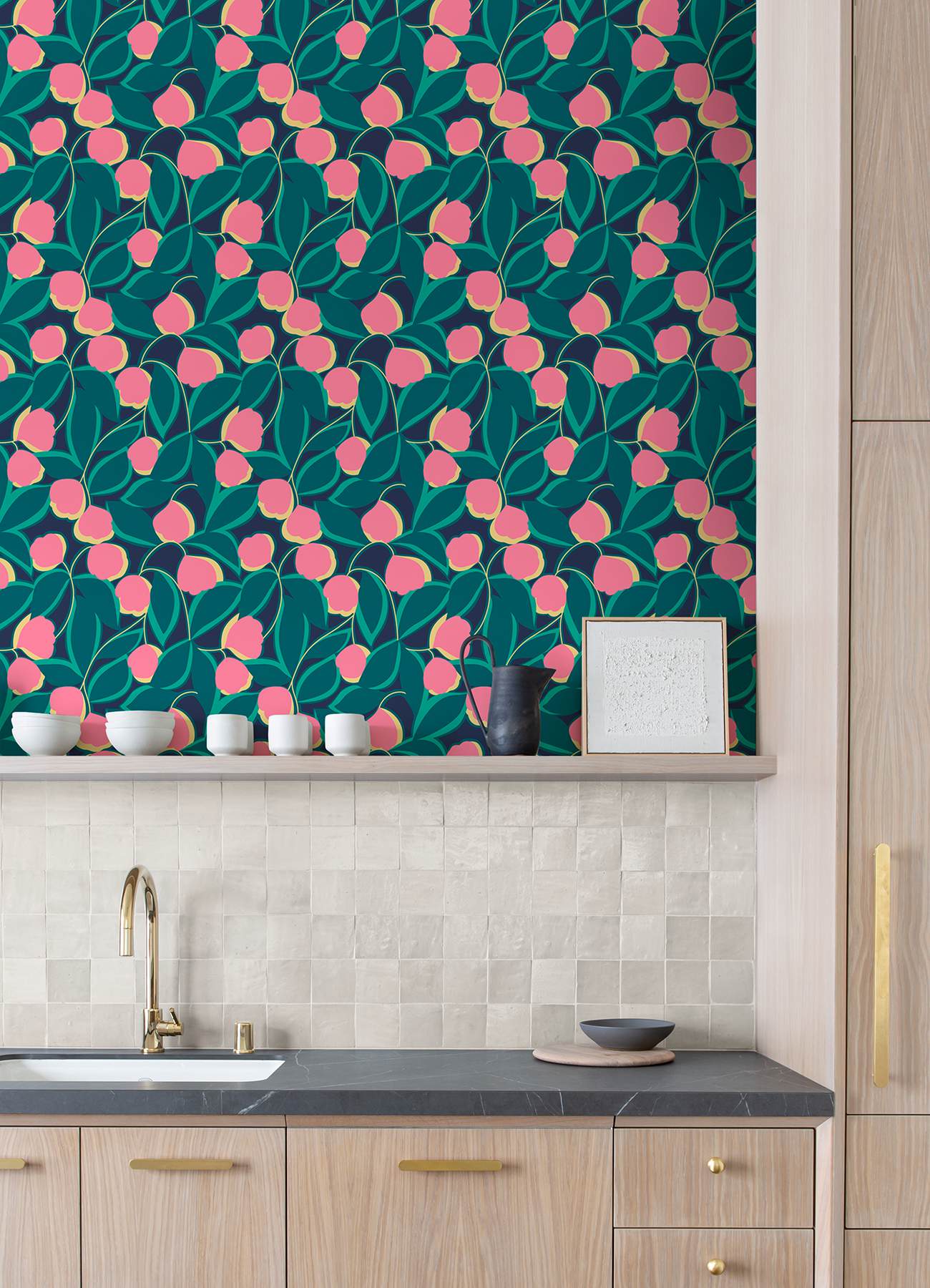 Talia Navy Peel & Stick Wallpaper