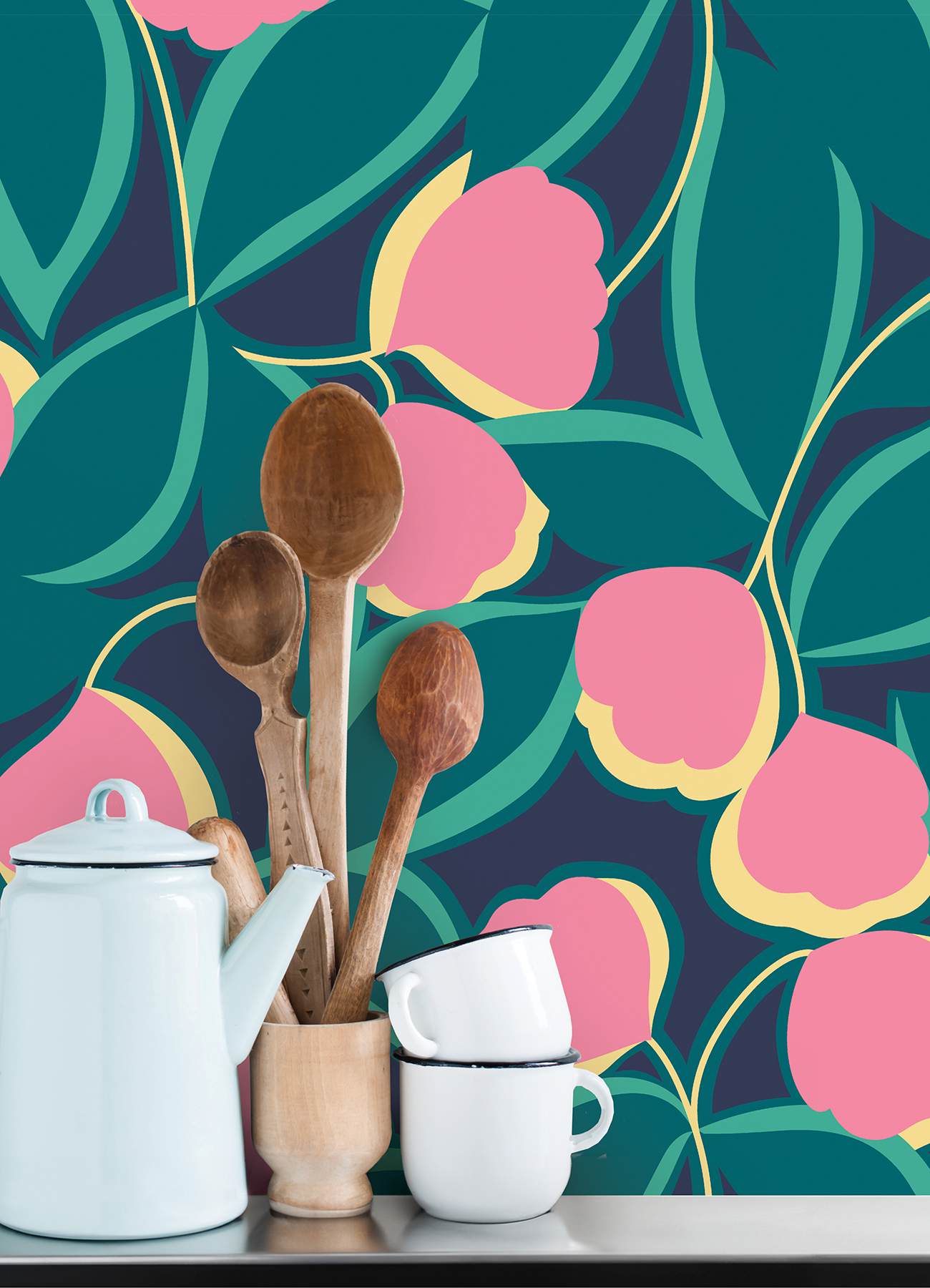 Talia Navy Peel & Stick Wallpaper