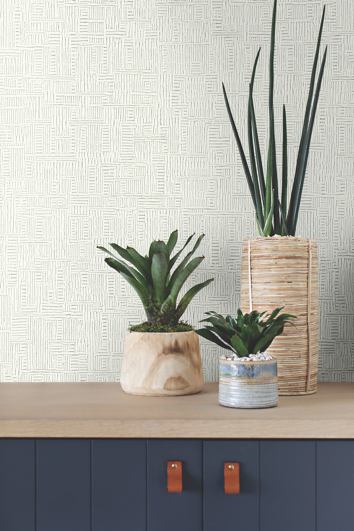 Chiseled White Abstract Wallpaper