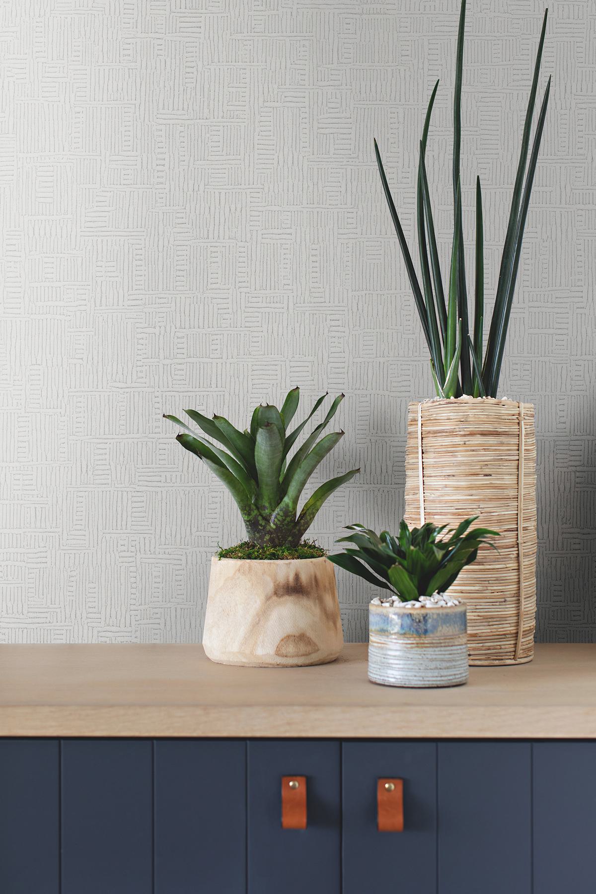 Chiseled Light Grey Abstract Wallpaper