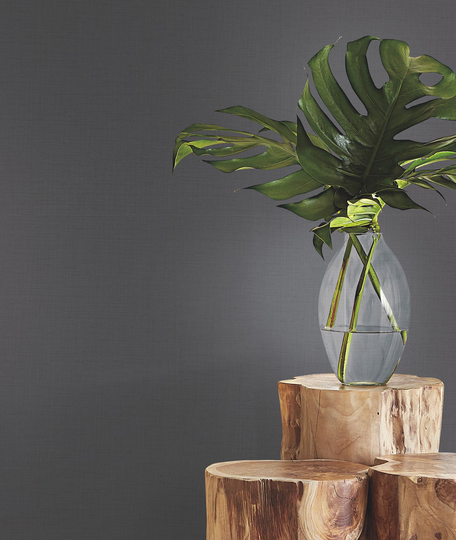 Evermore Charcoal Woven Wallpaper