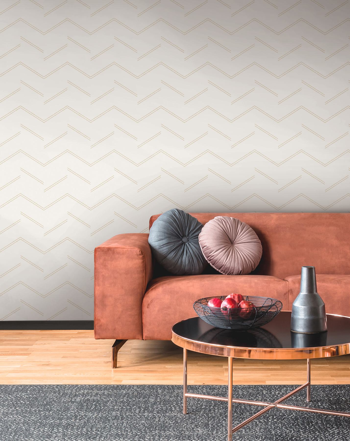 Aviator Gold Abstract Chevron Wallpaper