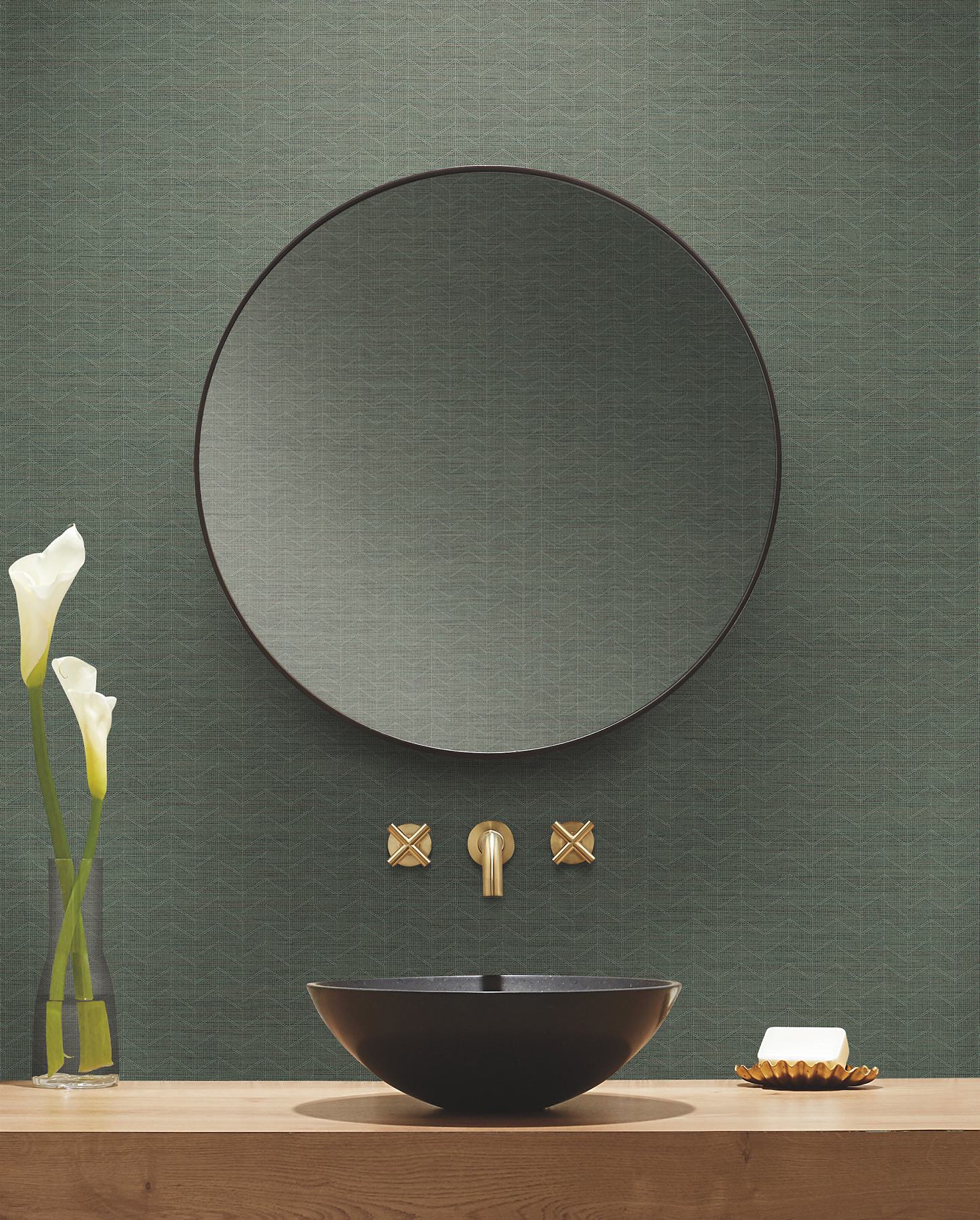 Magnitude Dark Green Chevron Wallpaper