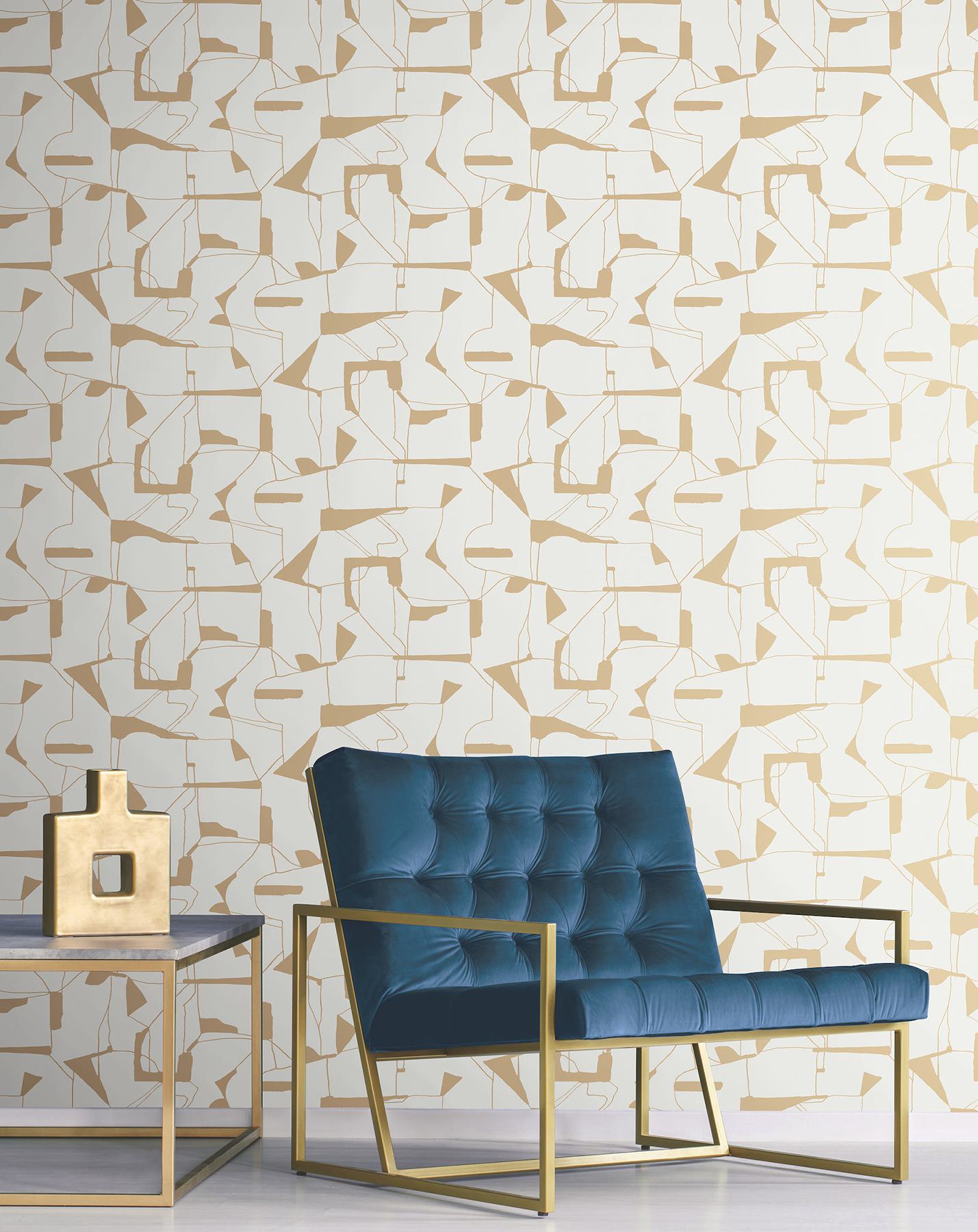 Calder Gold Abstract Wallpaper