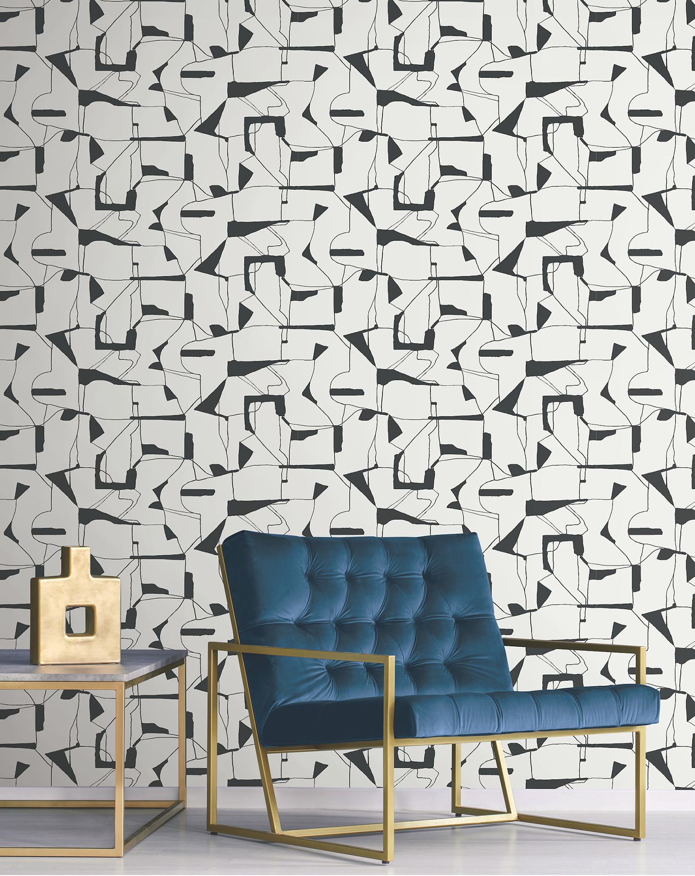 Calder Black Abstract Wallpaper