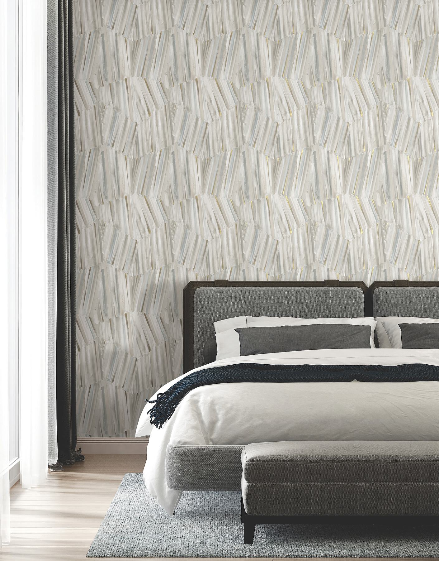 Masterwork Pearl Brushstrokes Wallpaper