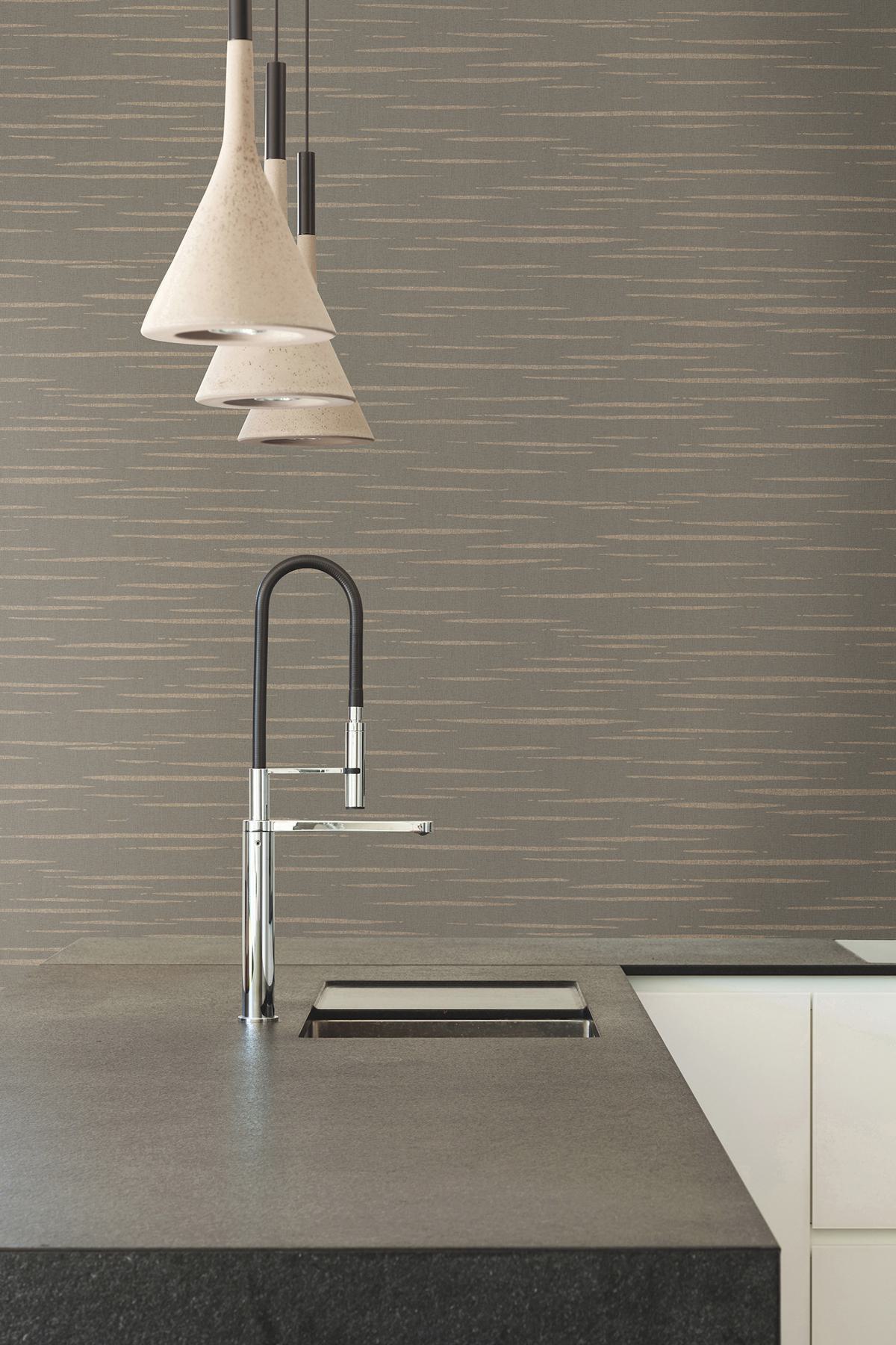 Longitude Grey Striated Wallpaper