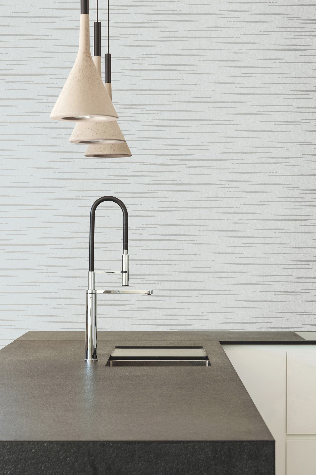 Longitude Sterling Striated Wallpaper