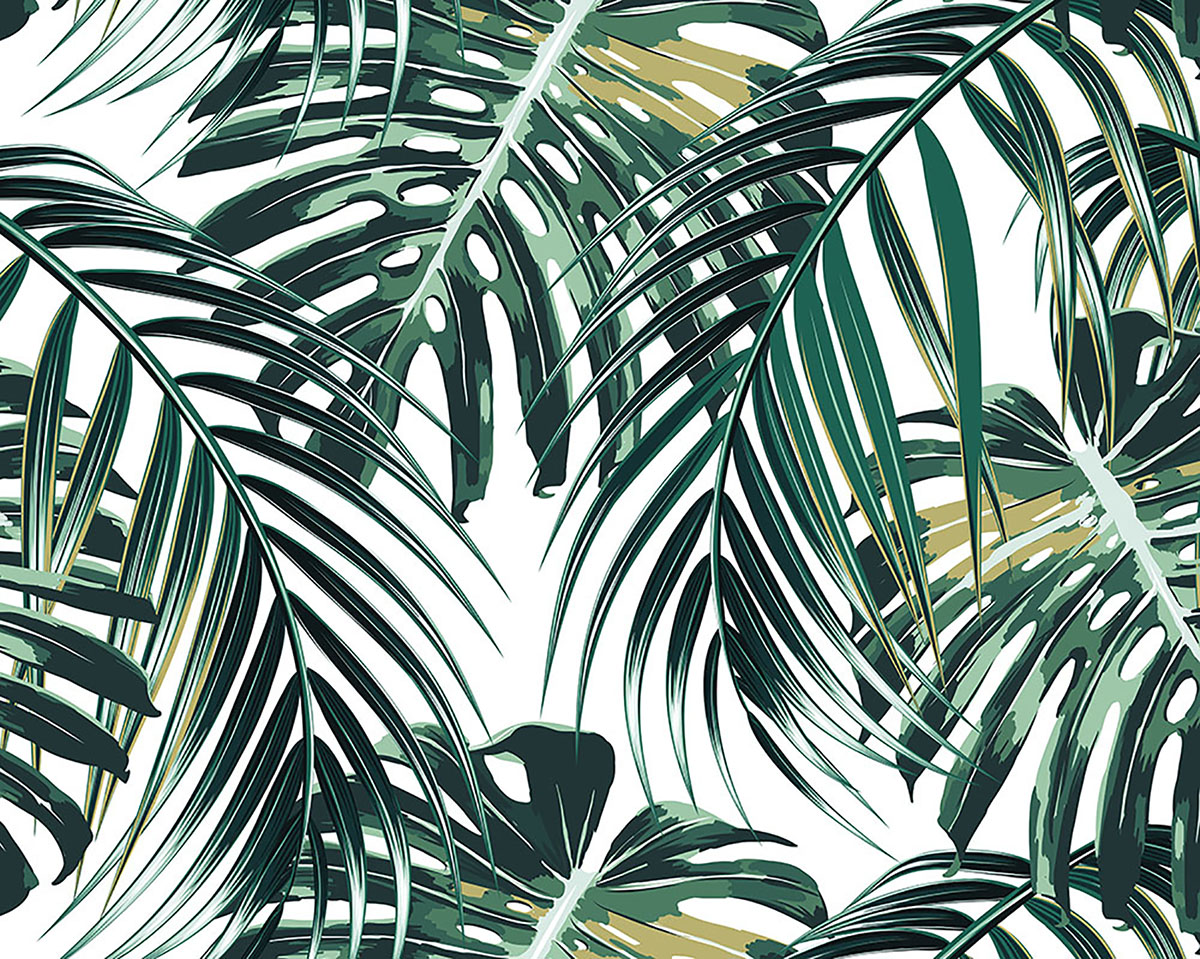 Tropical Leaves Wall Mural