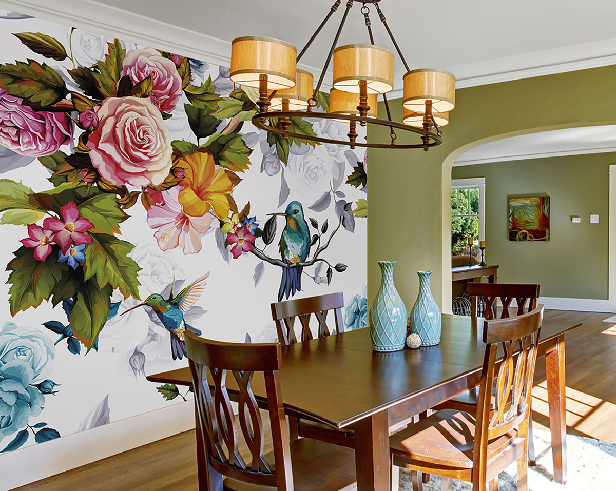 Hummingbird Garden Wall Mural