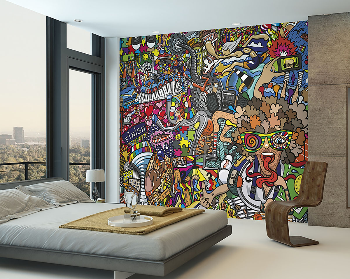 Sports Illustrations Wall Mural