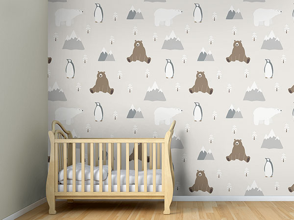 Winter With Animal Friends Wall Mural