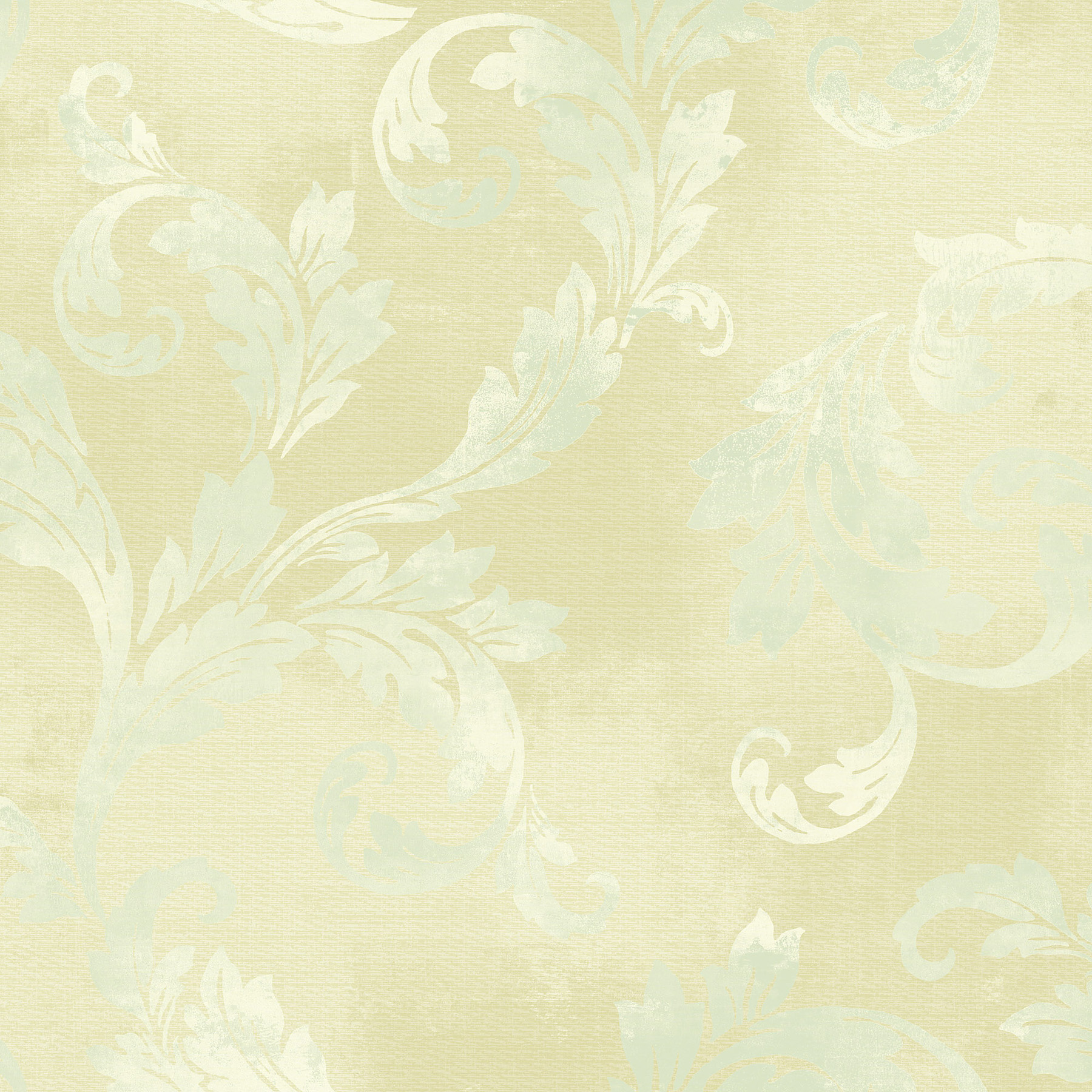 Beige Clean Acanthus Leaf Scroll Wallpaper