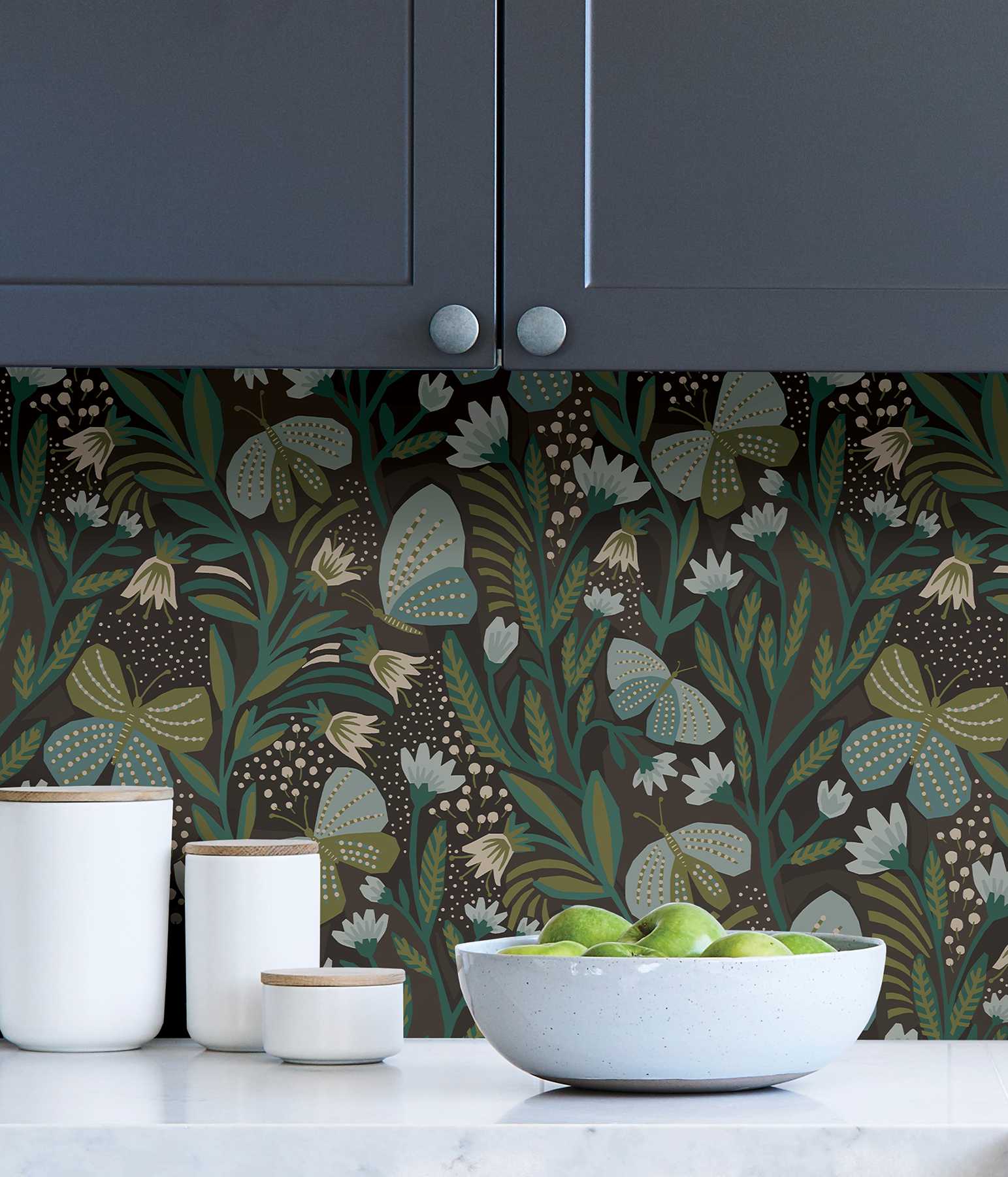 Chocolate Papillon Flutter Peel & Stick Wallpaper