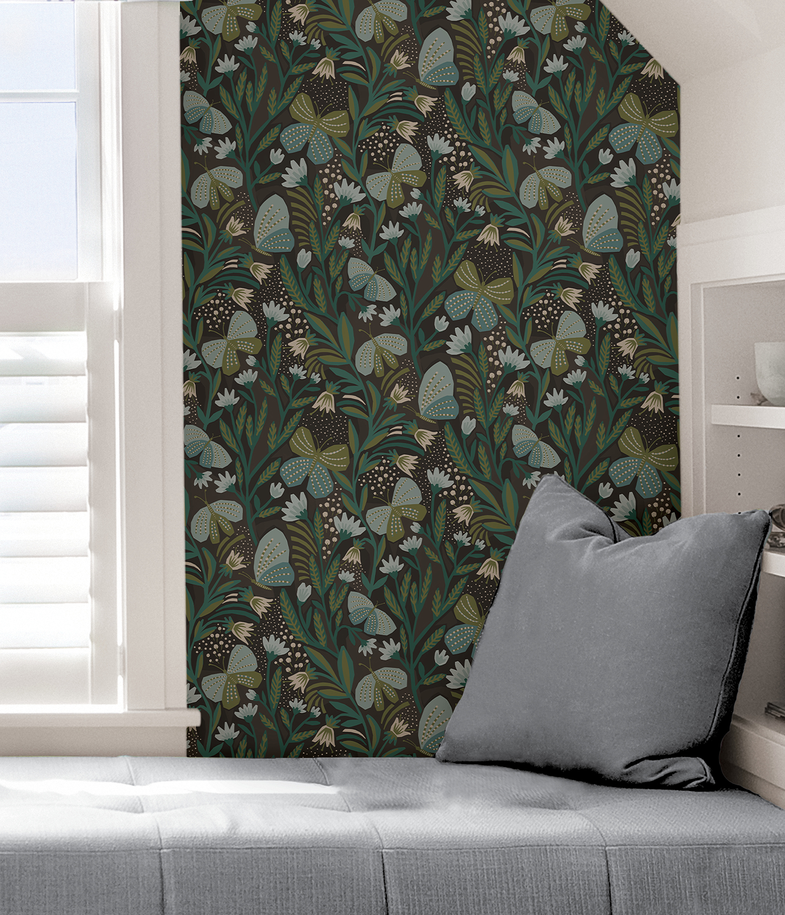 Chocolate Papillon Flutter Peel & Stick Wallpaper