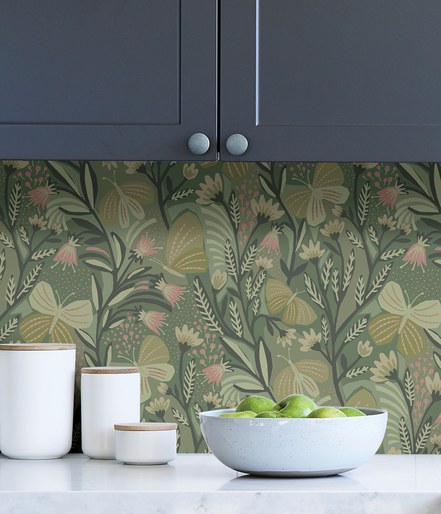 Sage Papillon Flutter Peel & Stick Wallpaper