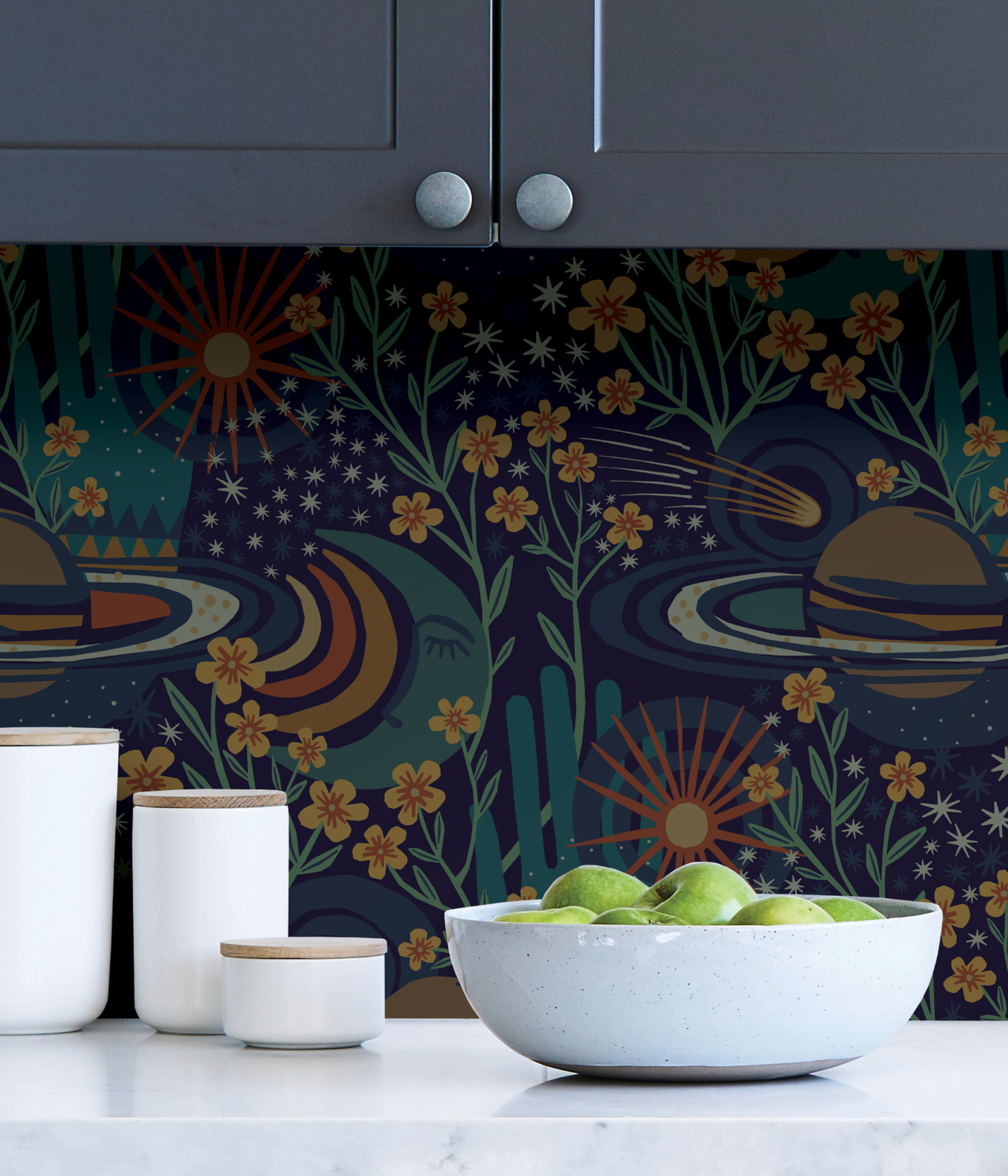 Navy Ethereal Cosmos Peel & Stick Wallpaper