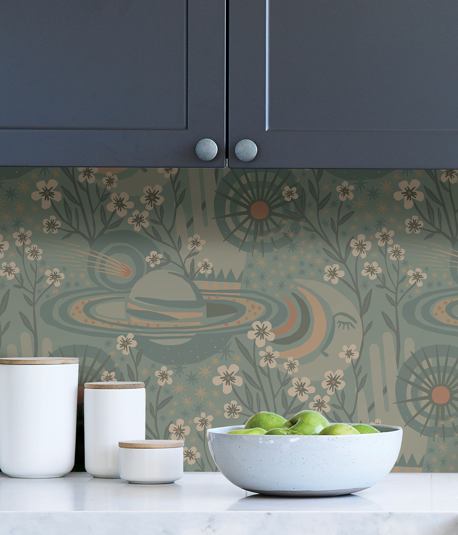 Teal Ethereal Cosmos Peel & Stick Wallpaper
