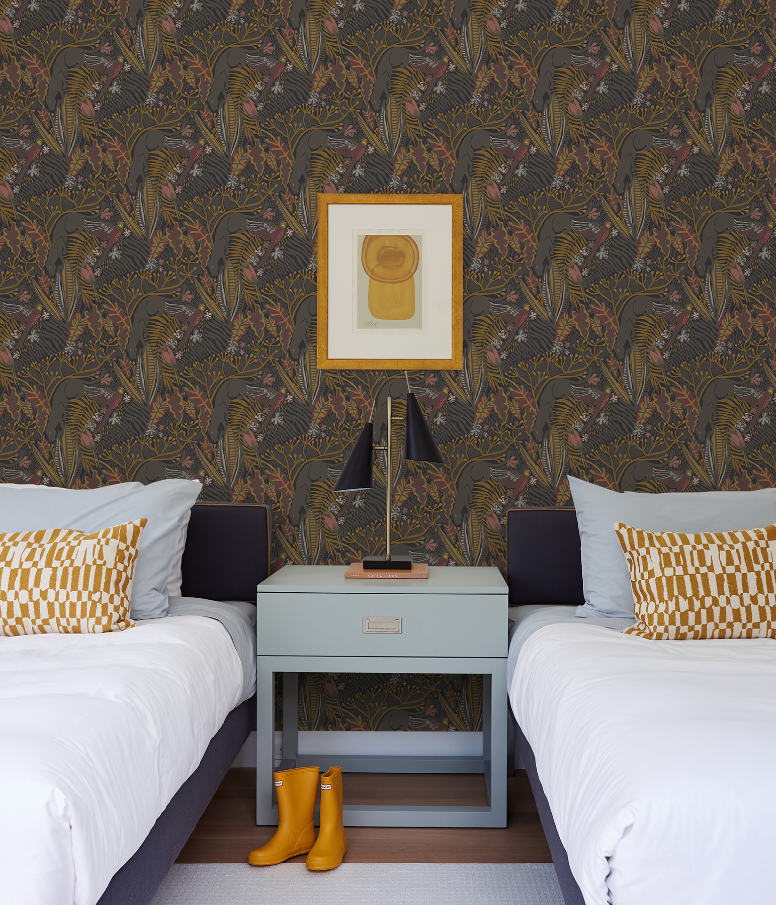 Gold Cranberry Poise Peel & Stick Wallpaper