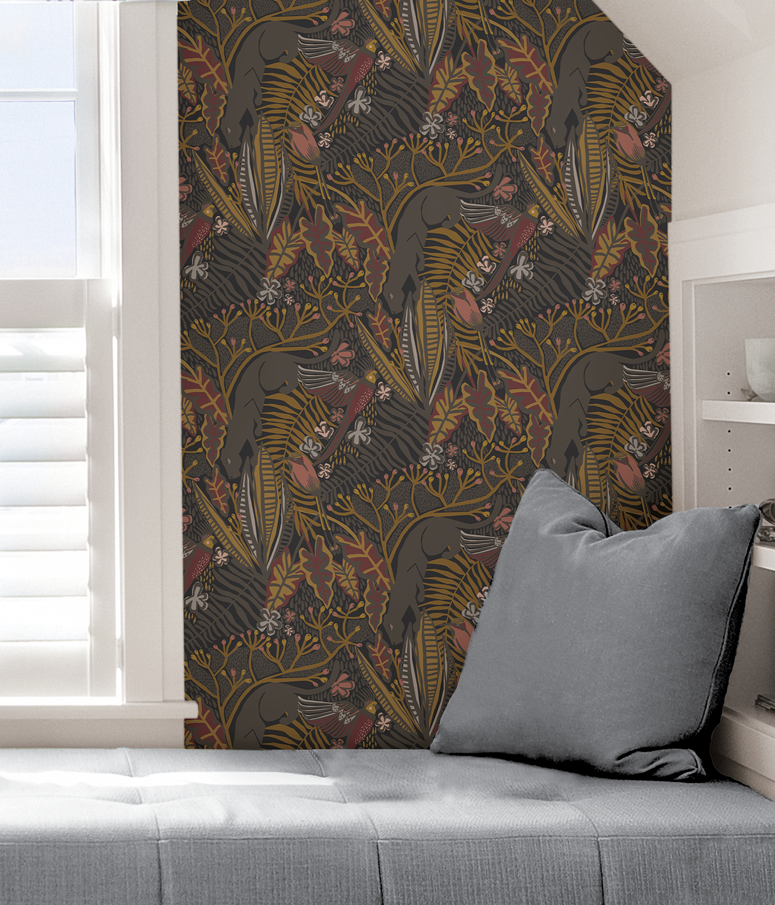 Gold Cranberry Poise Peel & Stick Wallpaper