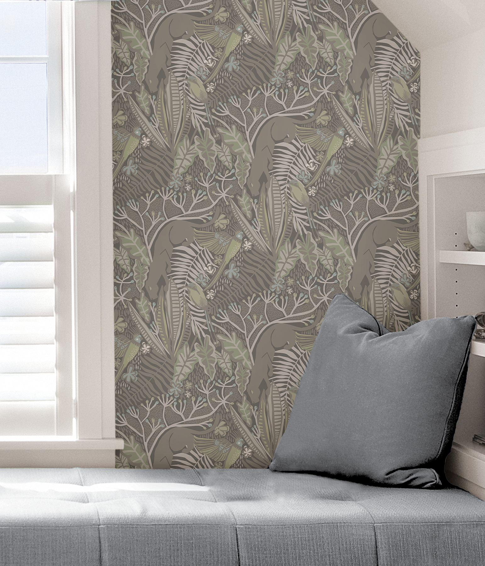 Grey Mint Poise Peel & Stick Wallpaper