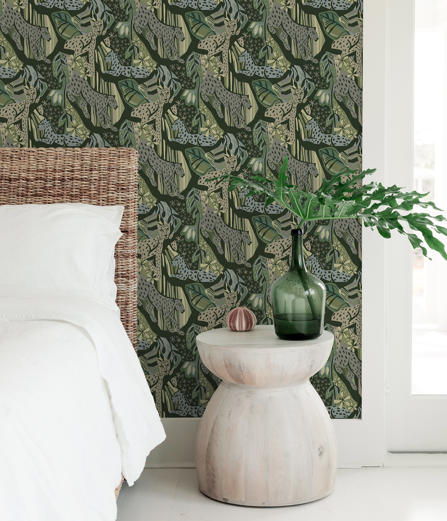 Greens Cat Nap Peel & Stick Wallpaper