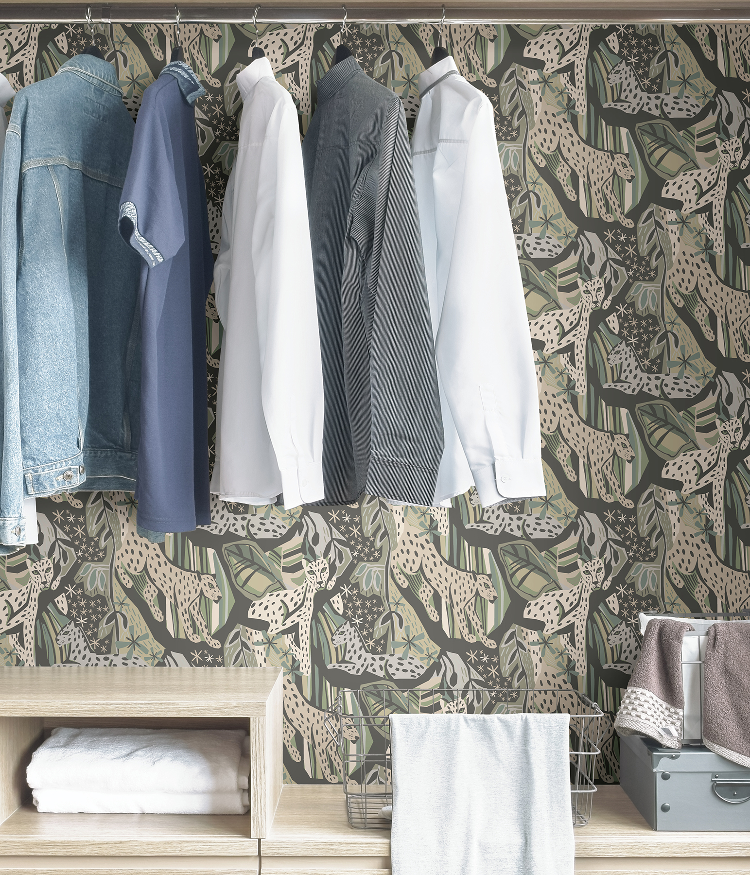 Cream Grey Cat Nap Peel & Stick Wallpaper