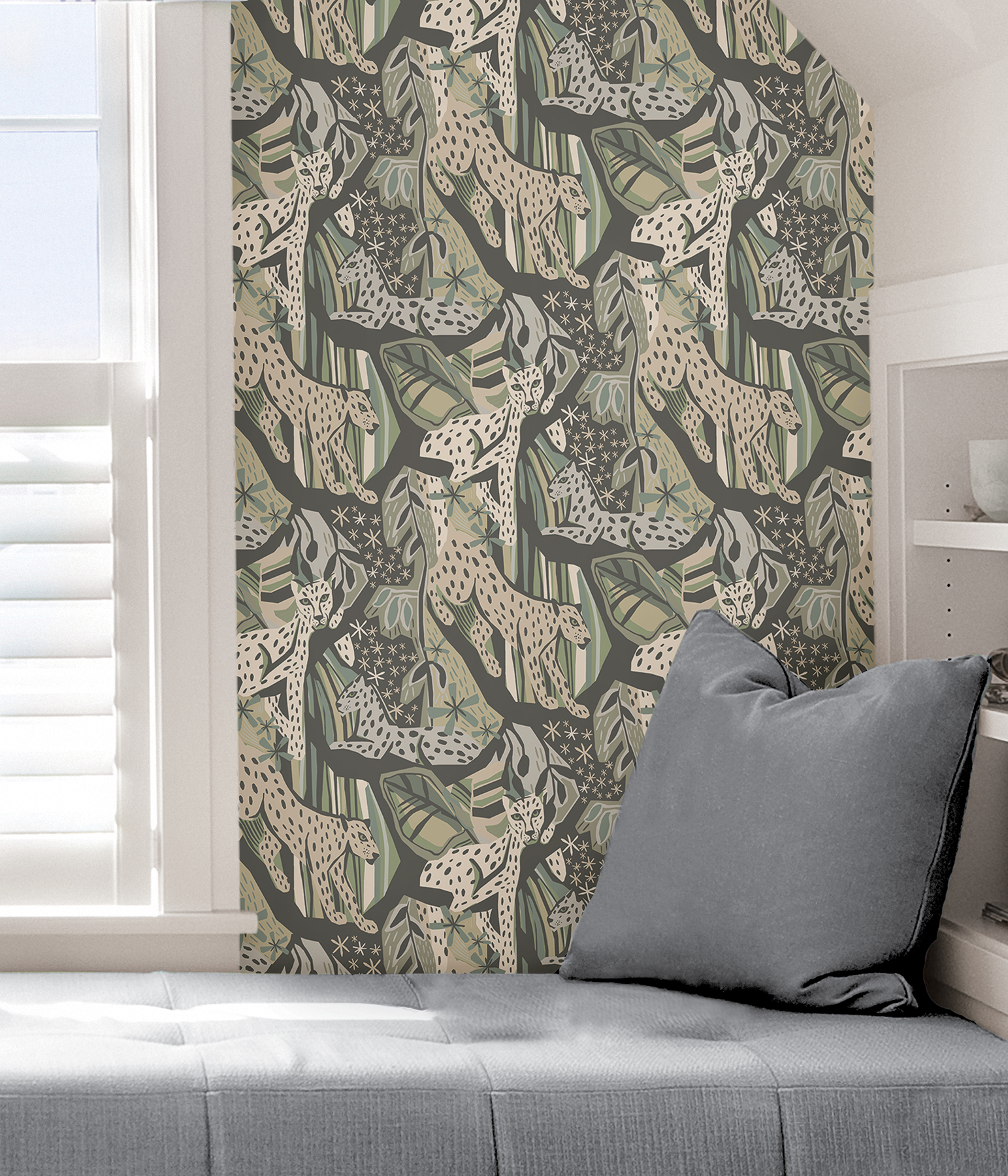 Cream Grey Cat Nap Peel & Stick Wallpaper