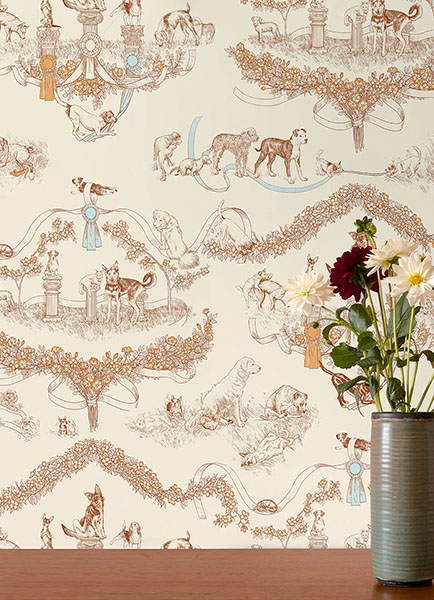 Orange Worst in Show Peel & Stick Wallpaper