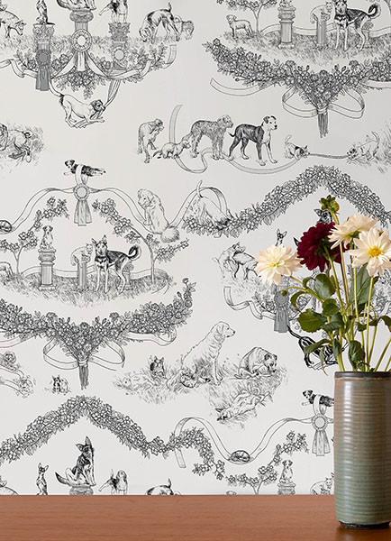 Black Worst in Show Peel & Stick Wallpaper