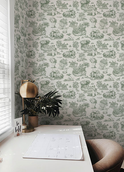Green The Chase Peel & Stick Wallpaper