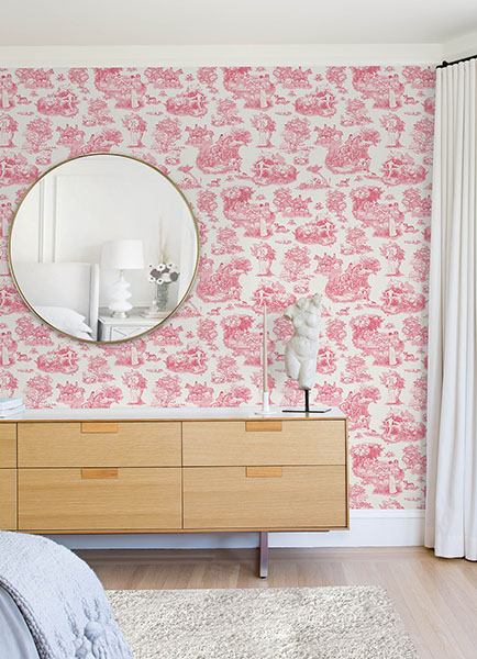 Pink The Chase Peel & Stick Wallpaper