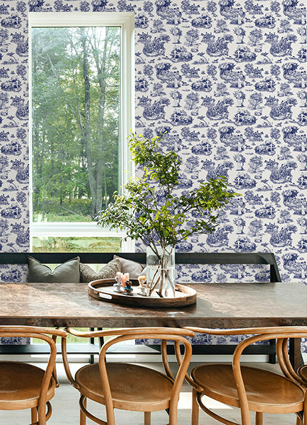 Blue The Chase Peel & Stick Wallpaper