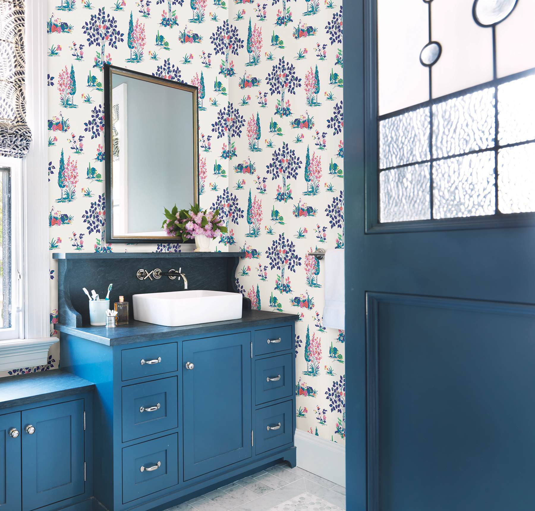Blue Charming Grove Peel & Stick Wallpaper