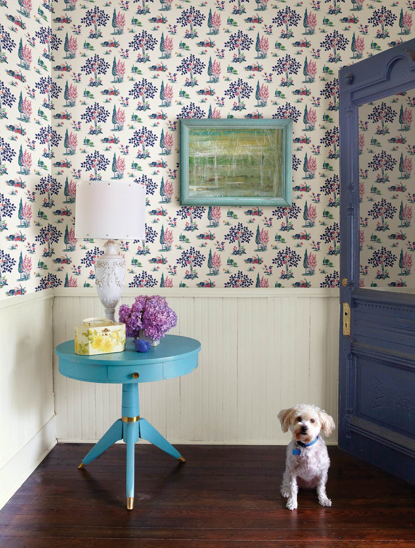 Blue Charming Grove Peel & Stick Wallpaper