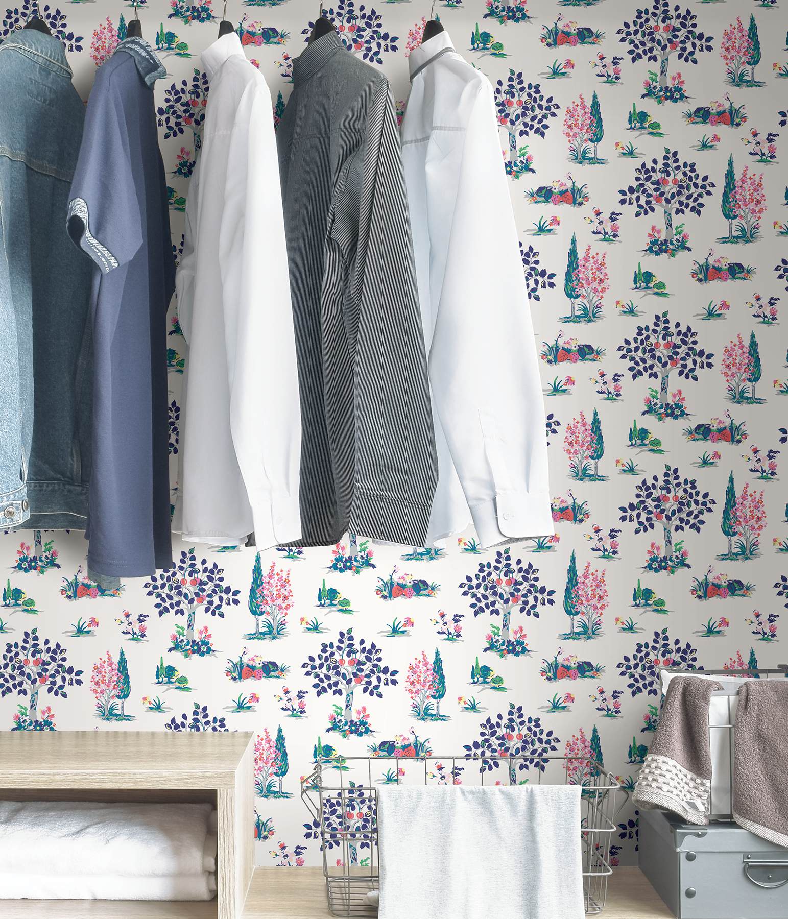 Blue Charming Grove Peel & Stick Wallpaper