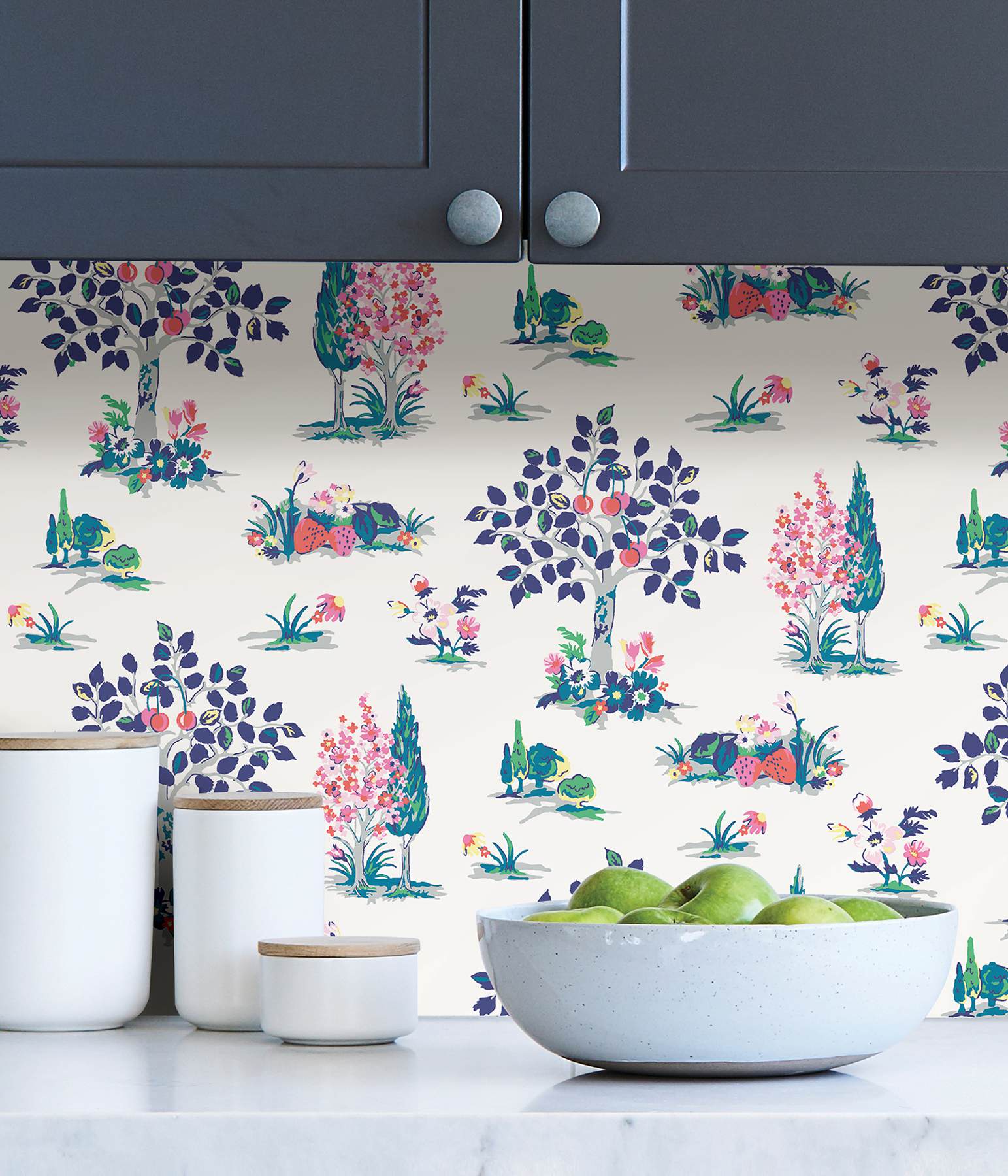 Blue Charming Grove Peel & Stick Wallpaper