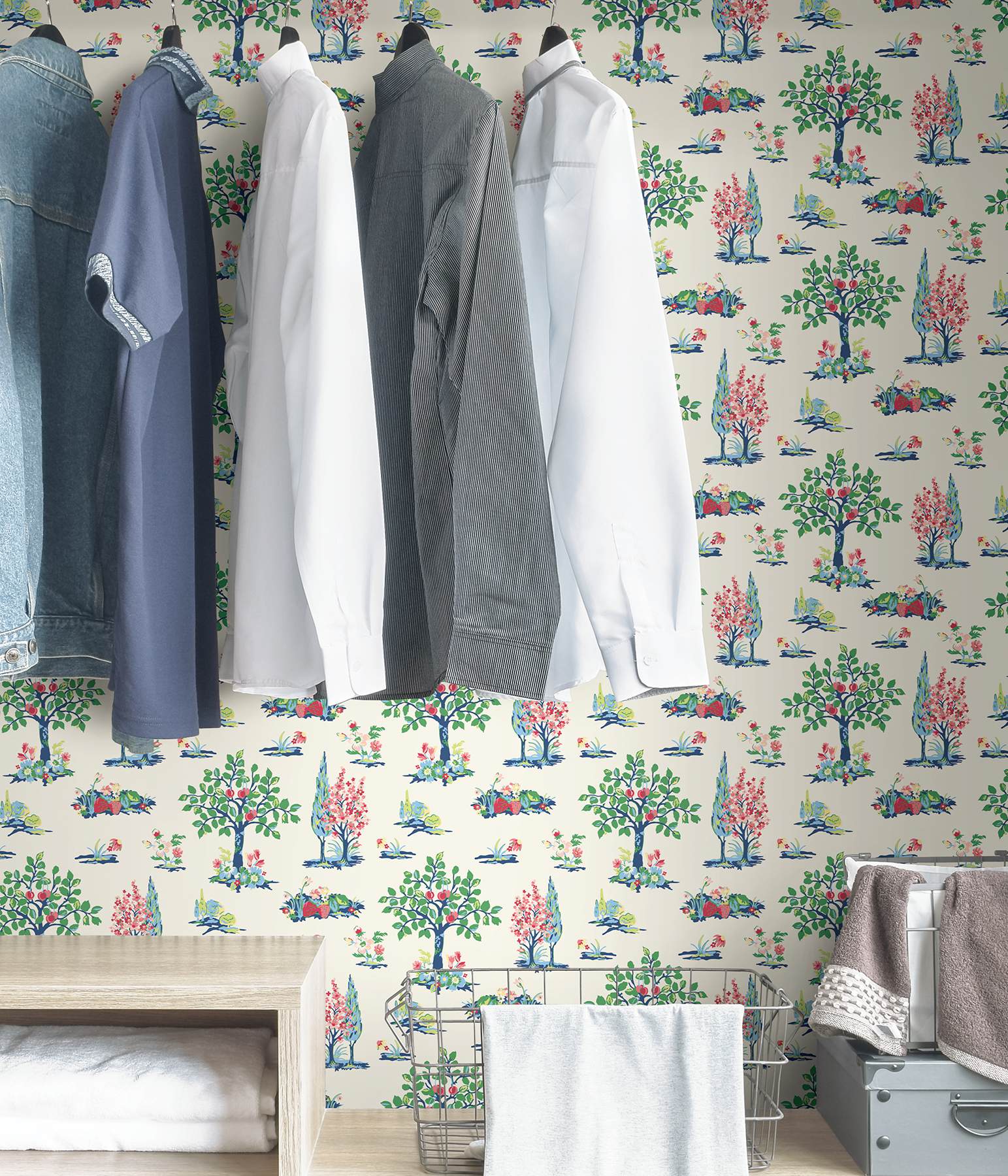 Green Charming Grove Peel & Stick Wallpaper