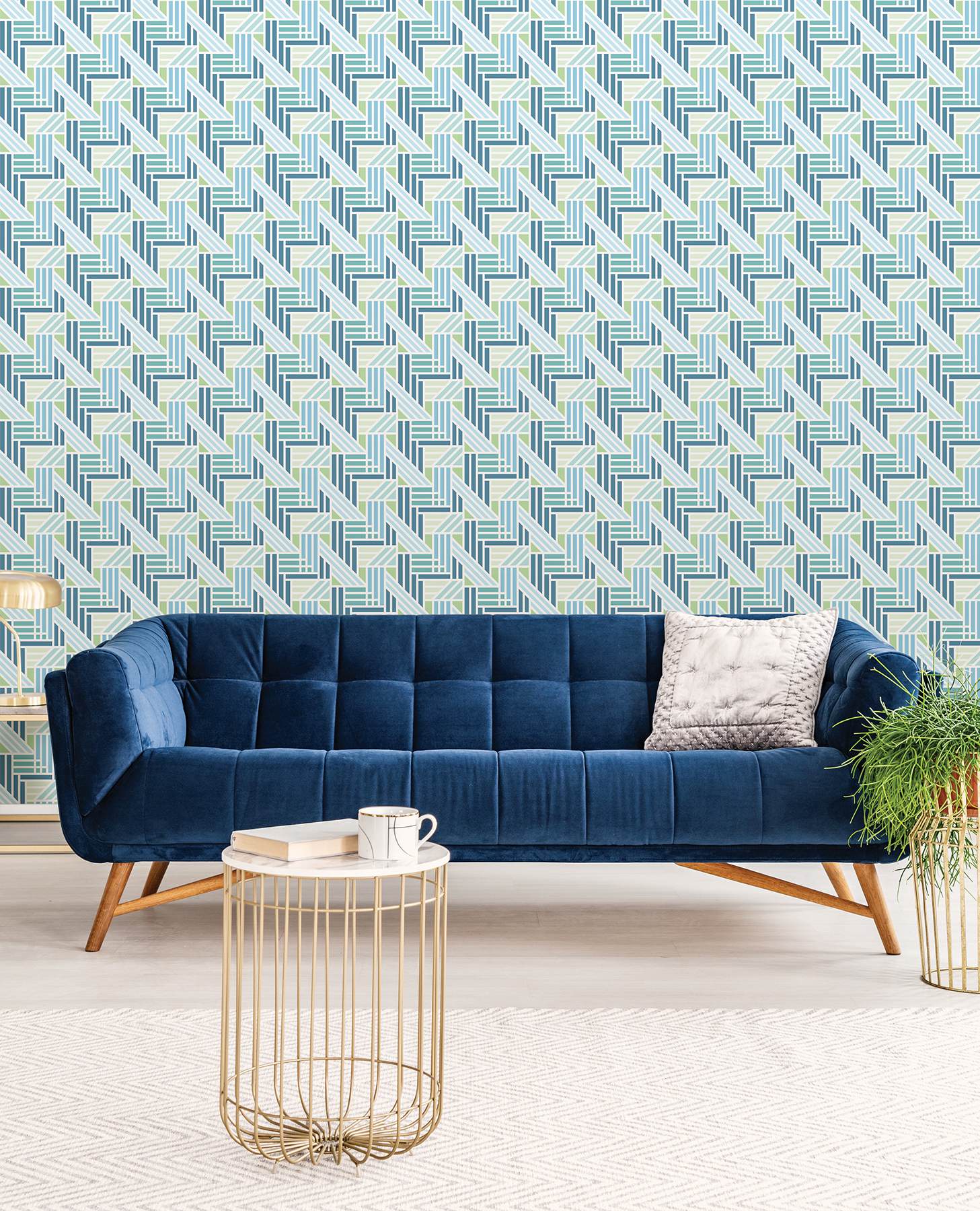 Teal Geo Medallion Peel & Stick Wallpaper
