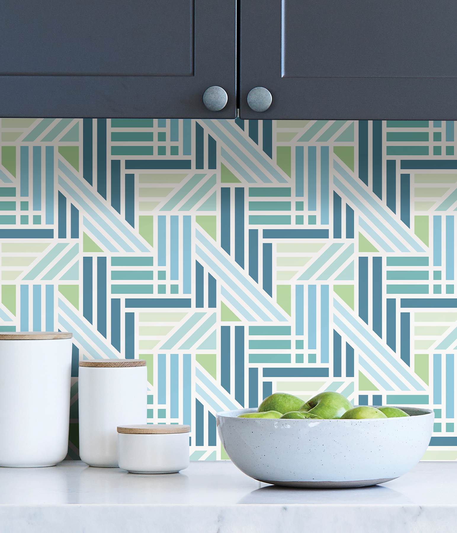Teal Geo Medallion Peel & Stick Wallpaper