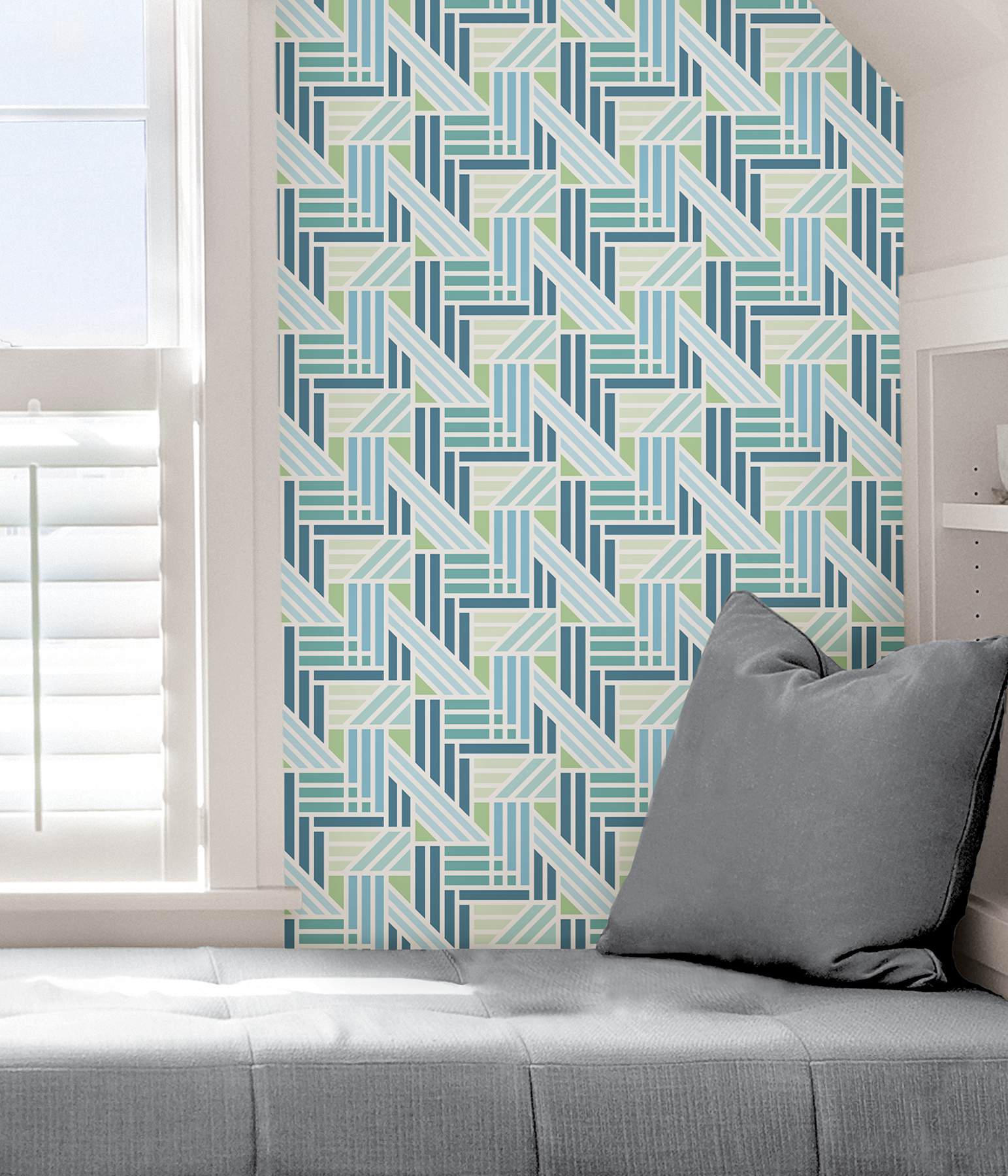 Teal Geo Medallion Peel & Stick Wallpaper