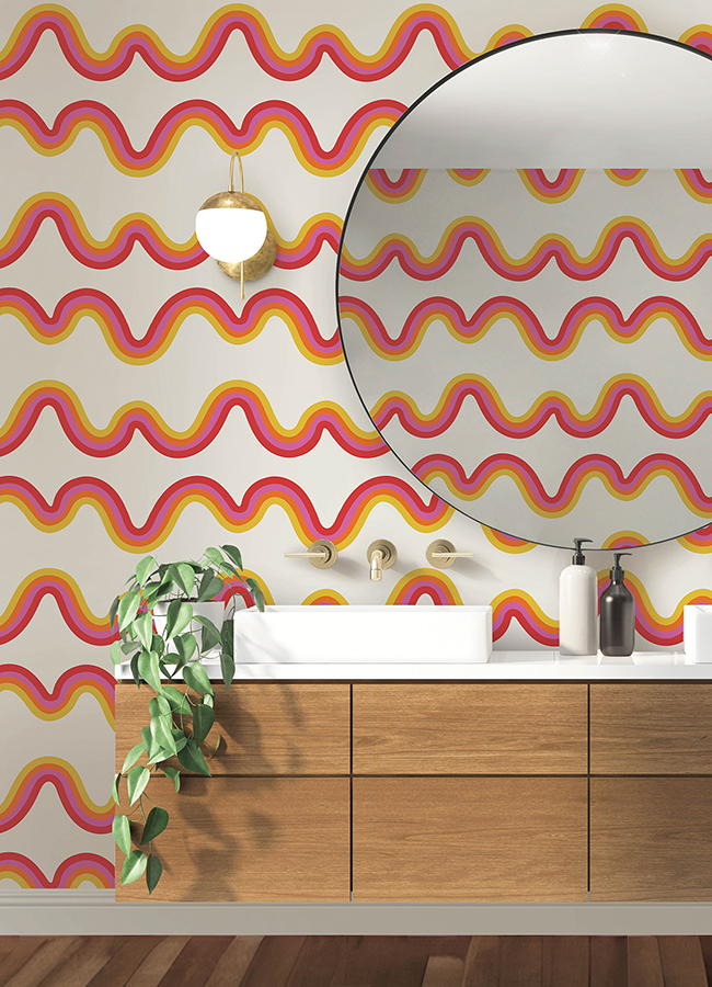 Beverly Slopes Pink Peel & Stick Wallpaper