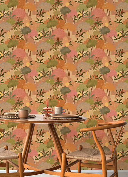 Terracotta Bohemian Walk Peel & Stick Wallpaper