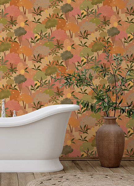 Terracotta Bohemian Walk Peel & Stick Wallpaper