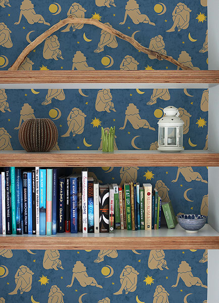 Dark Blue Nudes Peel & Stick Wallpaper