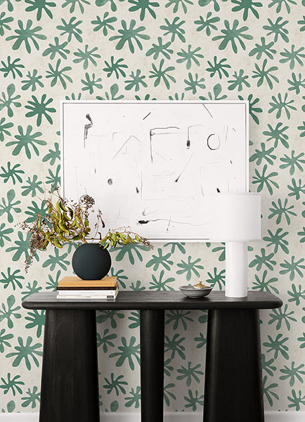 Green Field of Flowers Peel & Stick Wallpaper