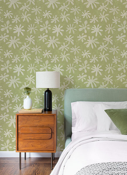 Sage Field of Flowers Peel & Stick Wallpaper