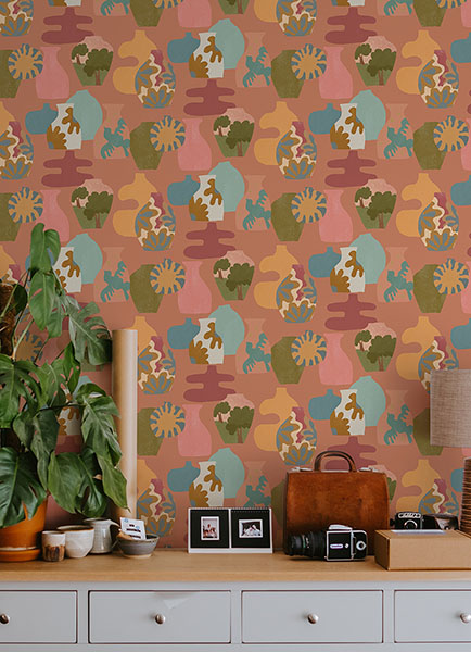 Terracotta Miracle Vases Peel & Stick Wallpaper