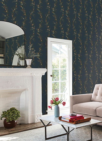 Posy Midnight Peel & Stick Wallpaper