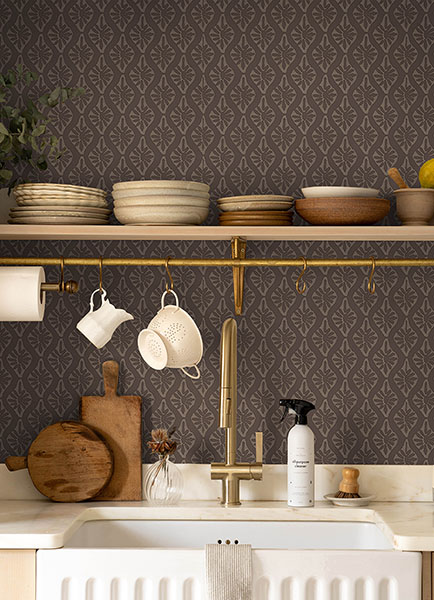 Nova Carob Brown Peel & Stick Wallpaper